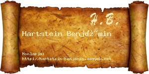 Hartstein Benjámin névjegykártya